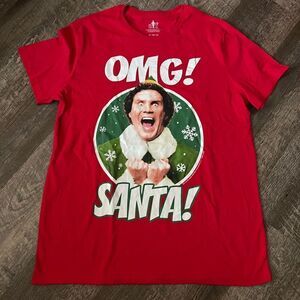 Elf Omg Santa Big Face T-Shirt- Size XL